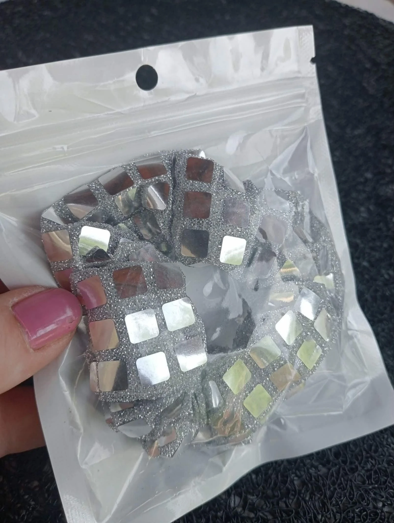 Chouchou élastique cheveux boule à facettes rétro disco année 80 